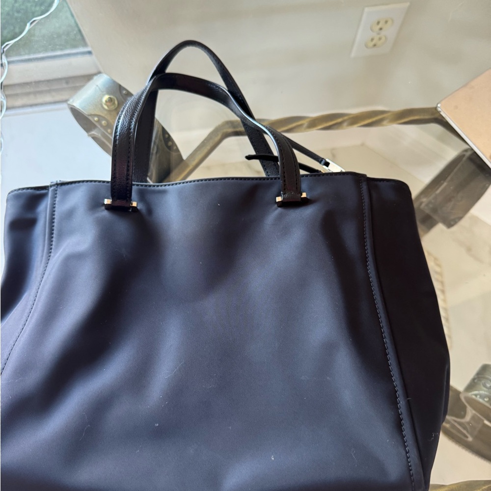 KATE SPADE NY Dawn Place Black Embellished Nylon Tote with Leather Trim NWOT - Picture 6 of 14